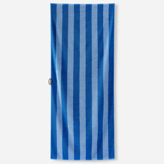 Organic Cotton Beach Towel: Cabana Stripe Coastal Blue
