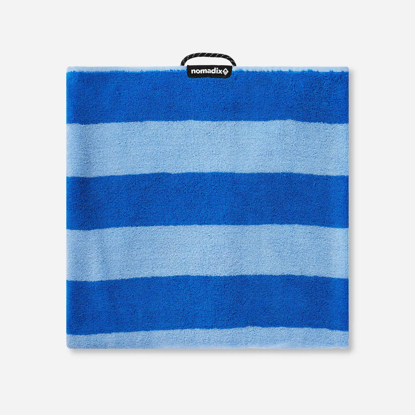 Organic Cotton Beach Towel: Cabana Stripe Coastal Blue