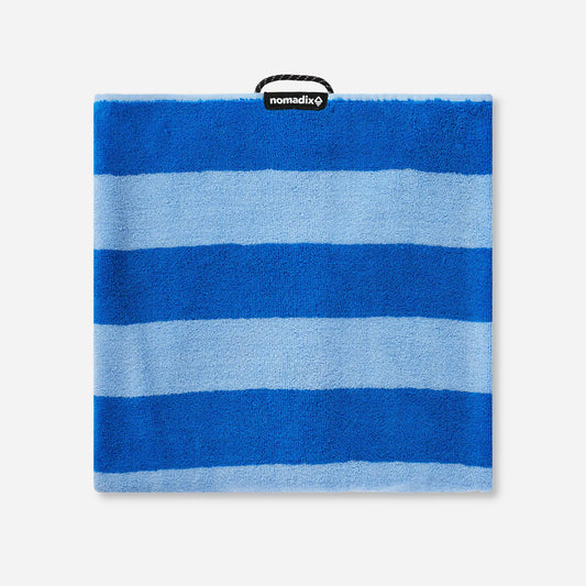 Organic Cotton Beach Towel: Cabana Stripe Coastal Blue