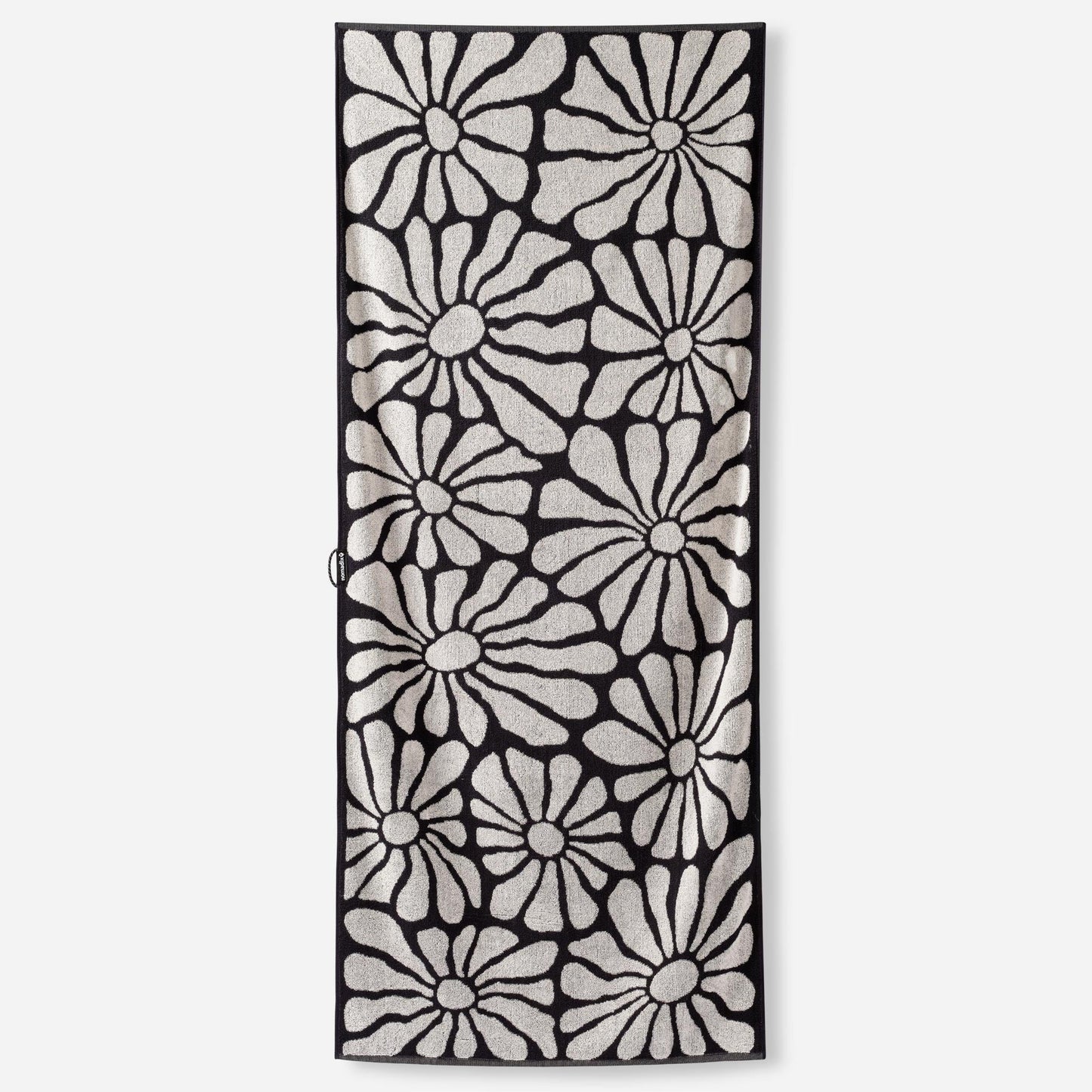 Organic Cotton Beach Towel: Lazy Daisy Black