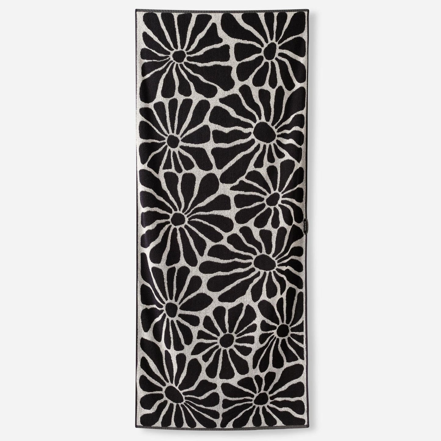 Organic Cotton Beach Towel: Lazy Daisy Black