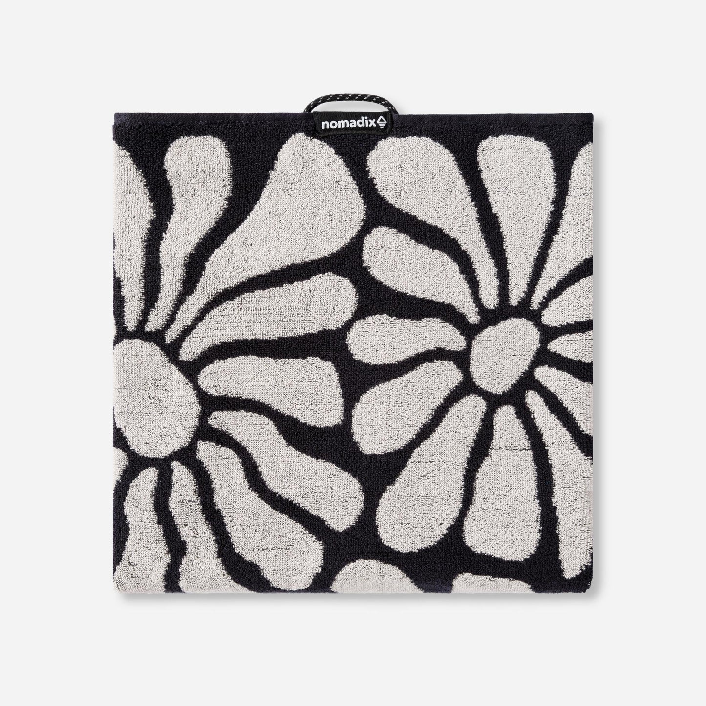 Organic Cotton Beach Towel: Lazy Daisy Black