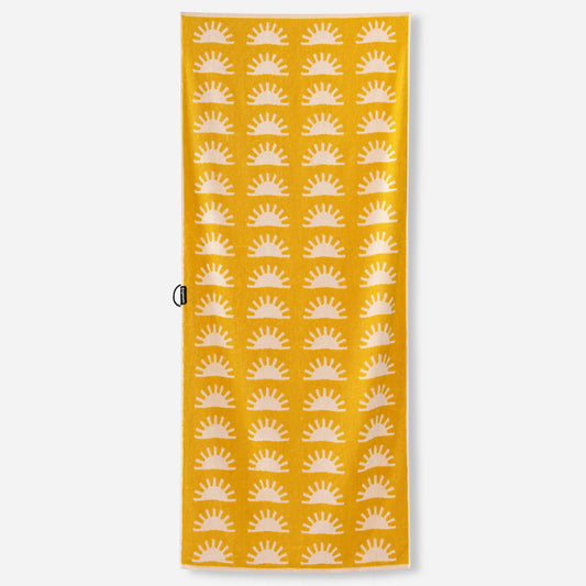 Organic Cotton Beach Towel: Sunshine Amber Sun