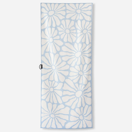 Organic Cotton Travel Towel: Lazy Daisy Coastal Blue