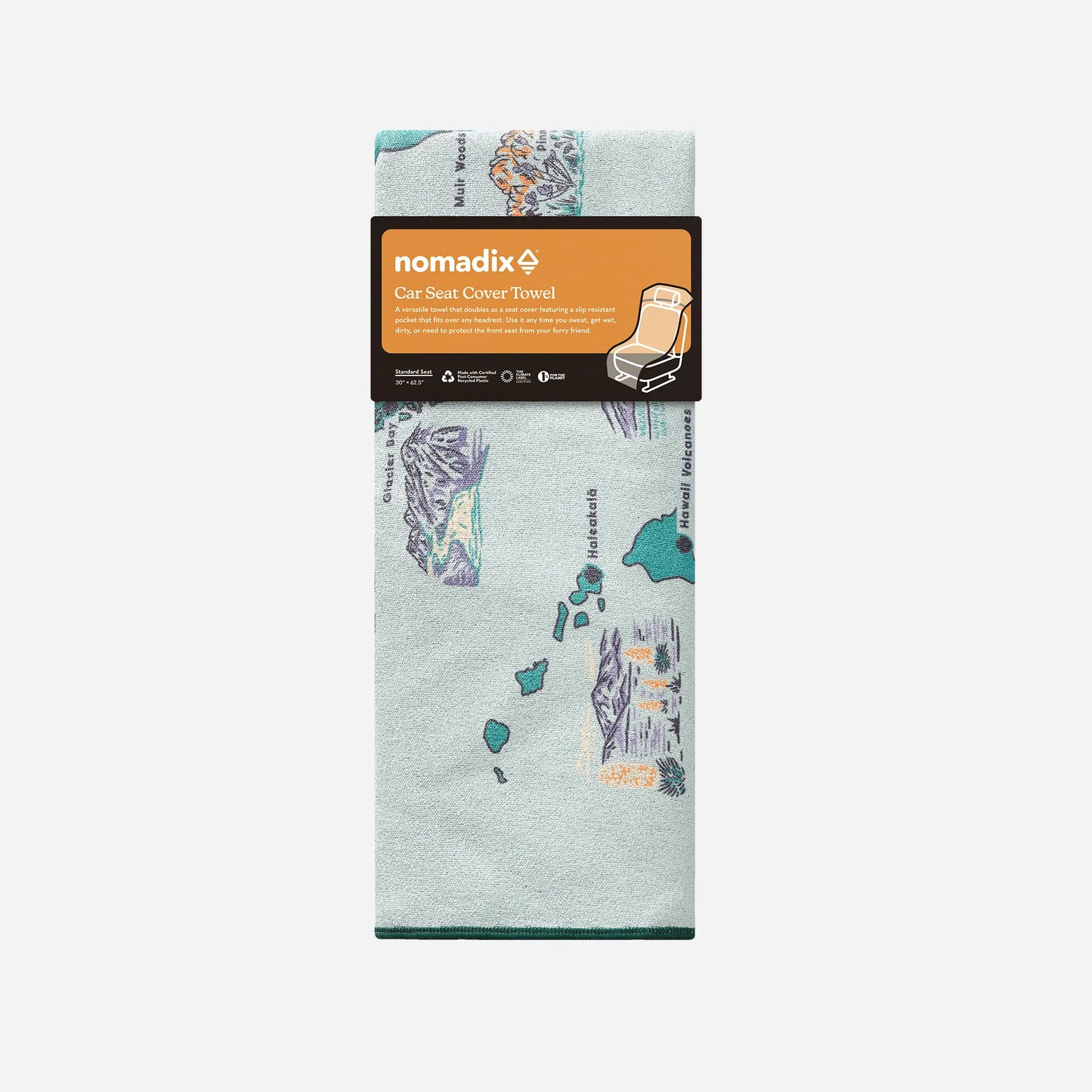 Car Seat Cover Towel: National Parks and Monuments Map