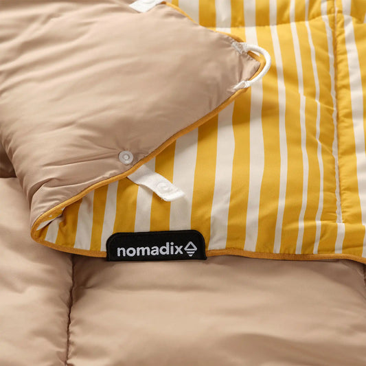 Graphene Puffer Blanket: Heritage Stripe Amber Sun