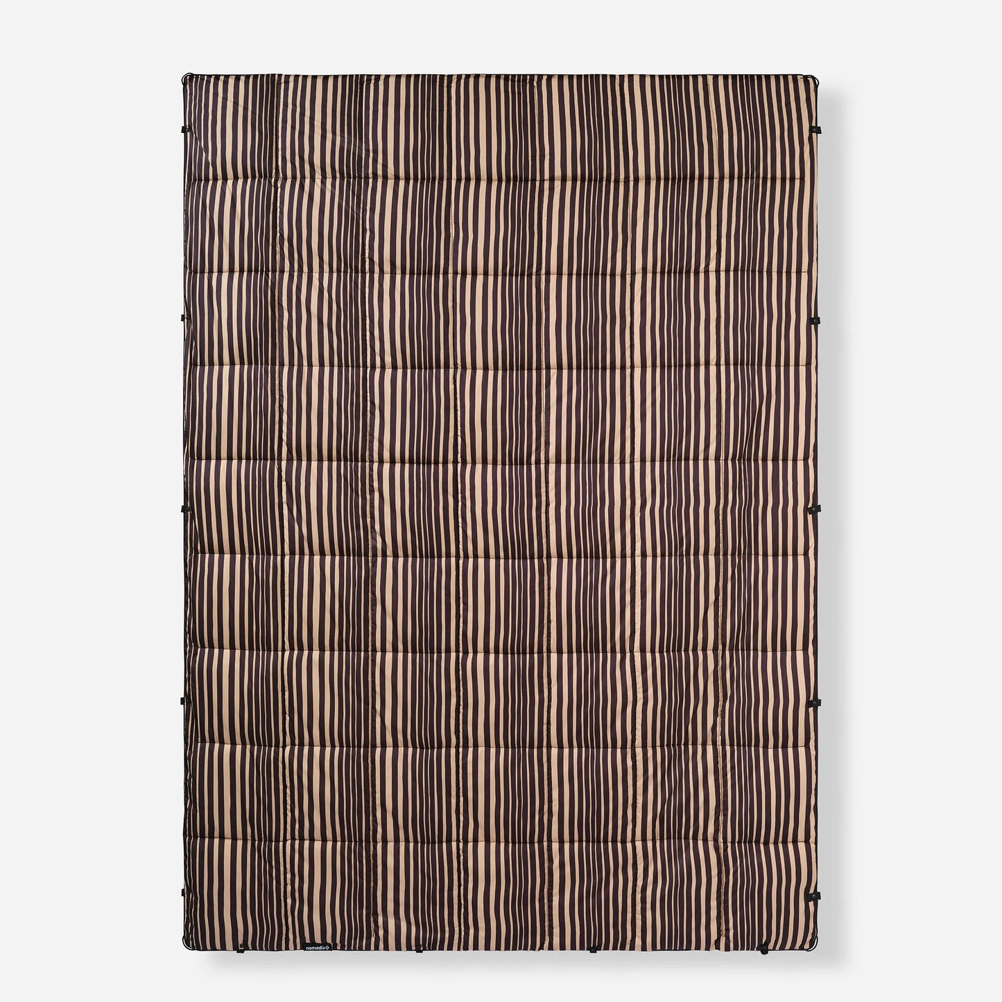 Graphene Puffer Blanket: Heritage Stripe Black and Tan