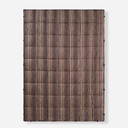 Graphene Puffer Blanket: Heritage Stripe Black and Tan