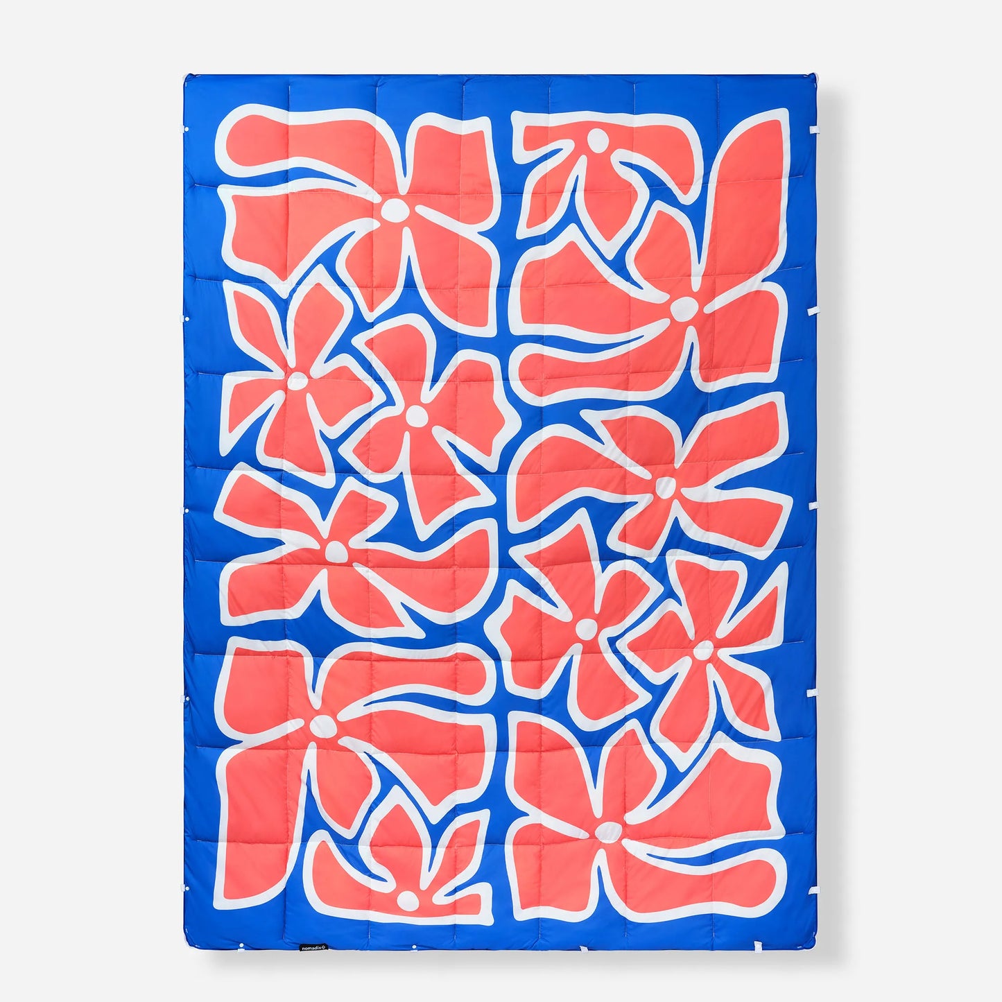 Graphene Puffer Blanket: Wild Flowers Stellar Blue Red
