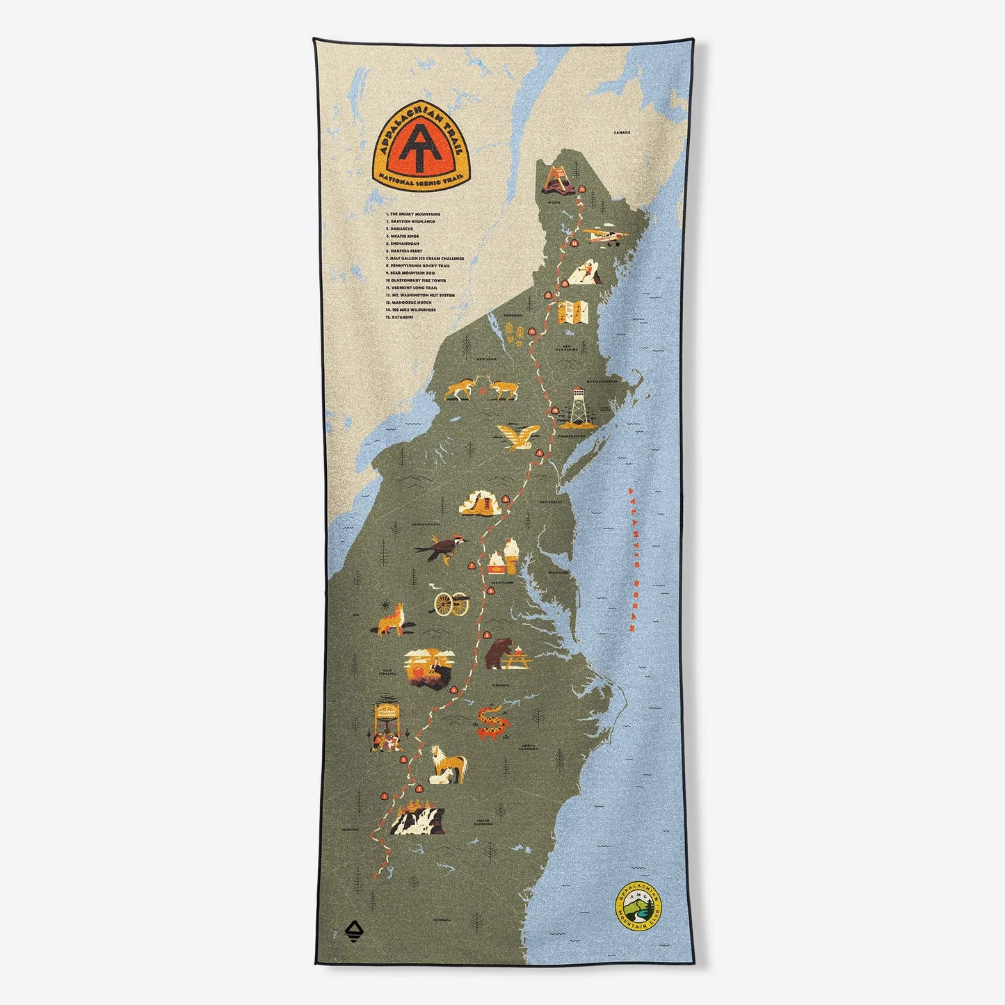 Original Towel: Appalachian Trail Map x AMC