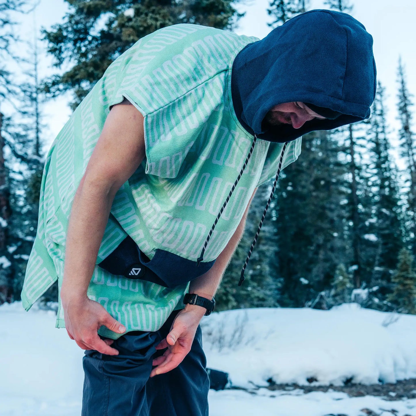 Changing Poncho: Switchback Seafoam Green