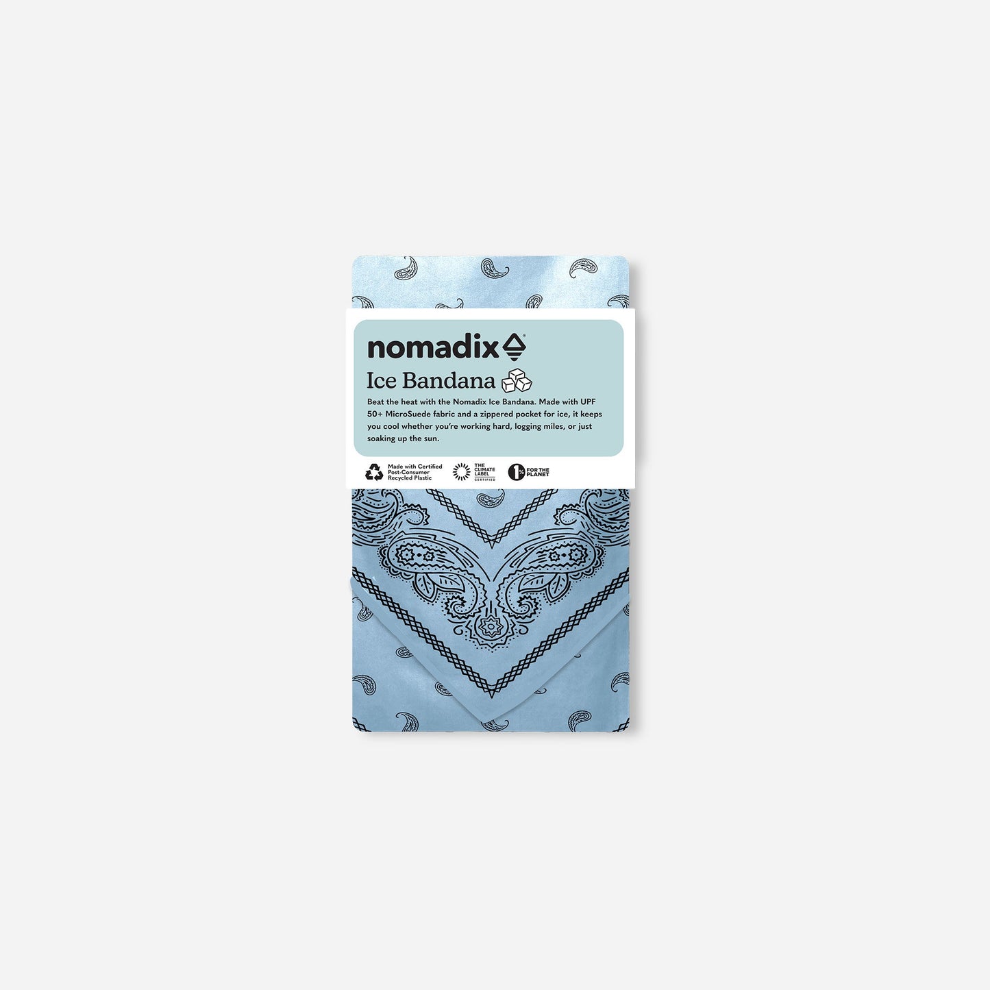 Ice Bandana Towel: Paisley Pale Blue