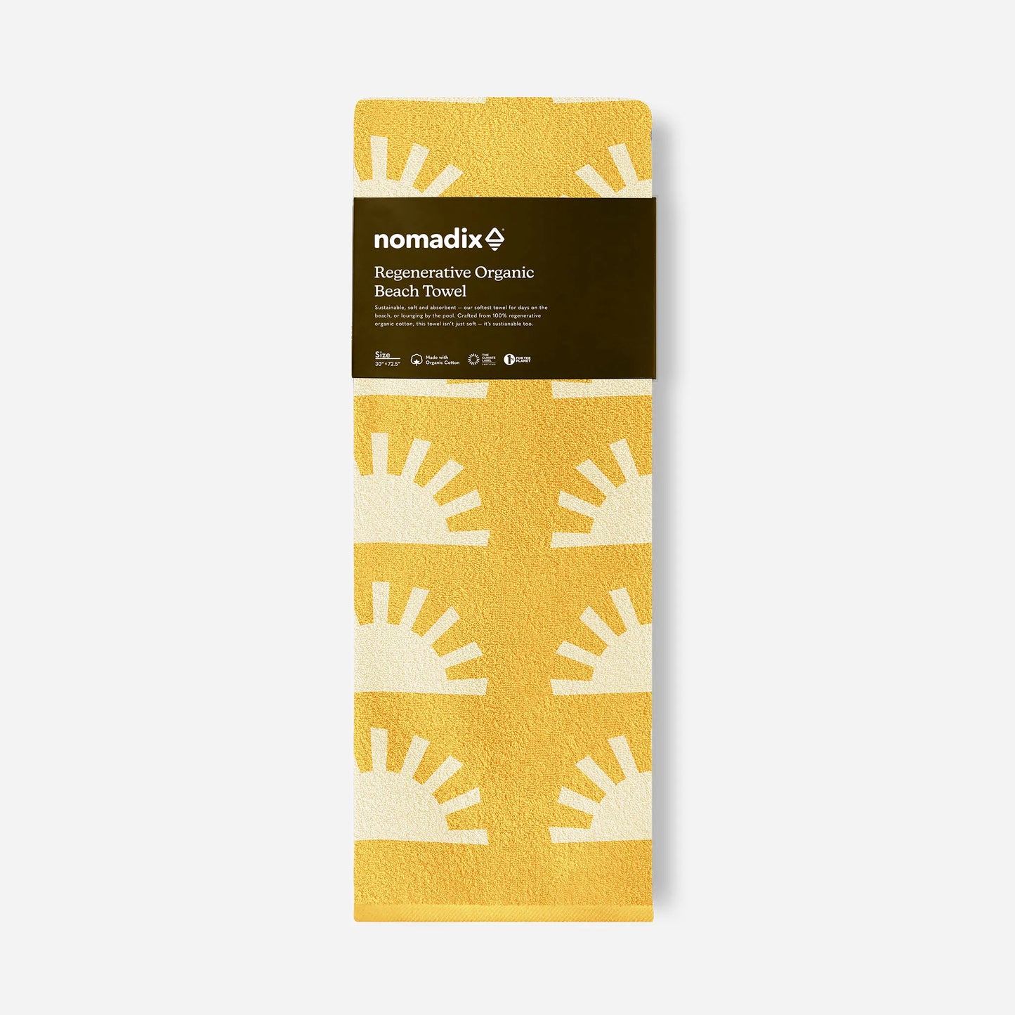 Organic Cotton Beach Towel: Sunshine Amber Sun