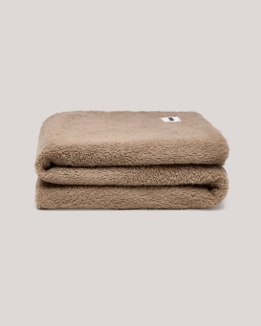 Faux Fur Throw Blanket - Warm Grey