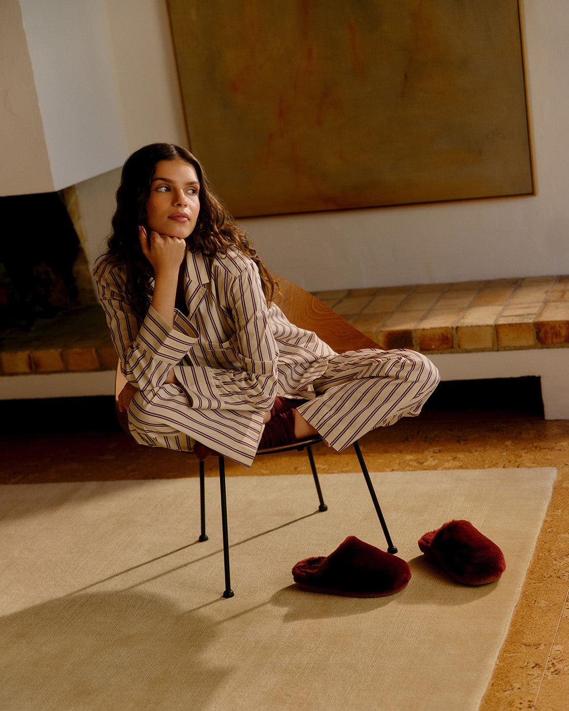 Sheepskin Slippers - Wine