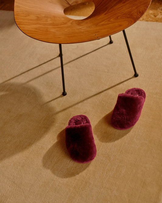 Sheepskin Slippers - Wine