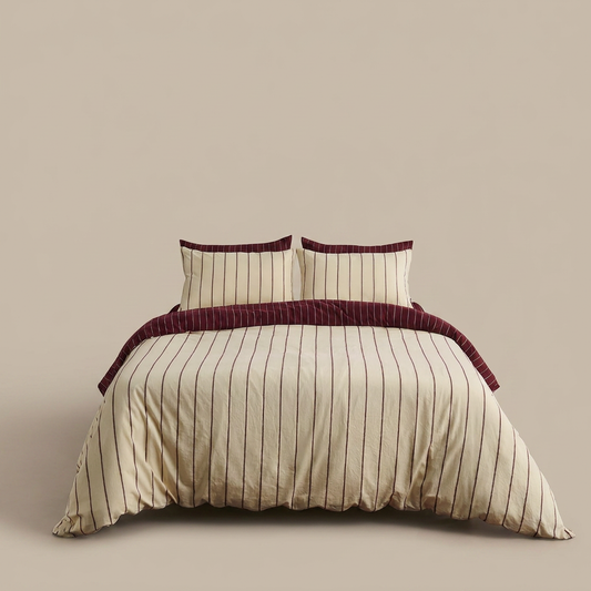 Quilt Cover - Chamomile/Wine