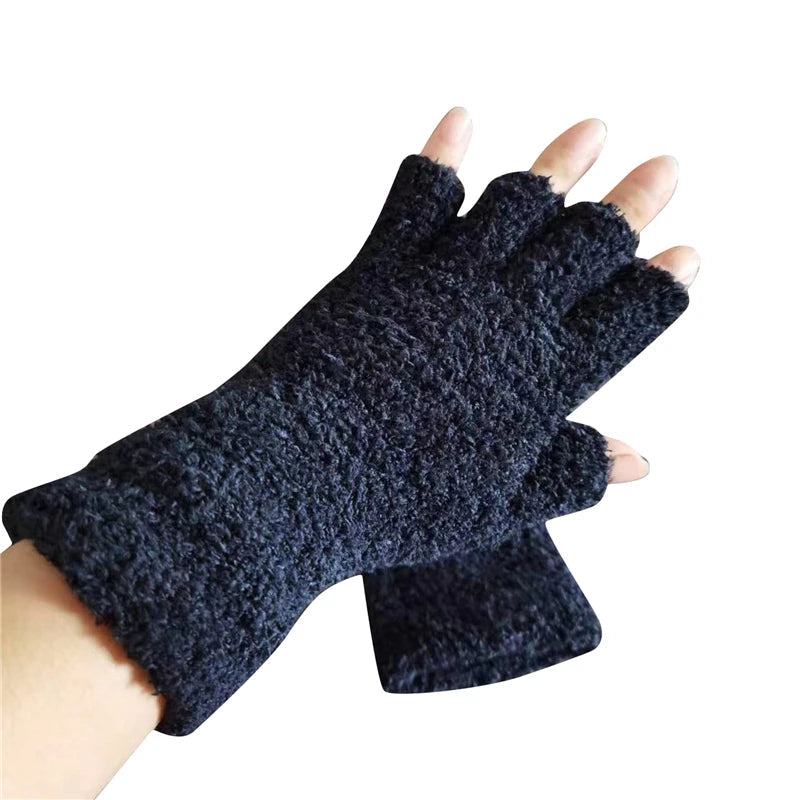 Winter Comfort Knit Half Finger Gloves