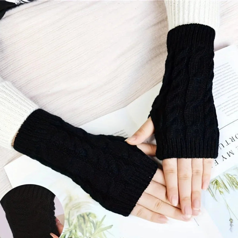 Knit Womens Winter Fingerless Gloves