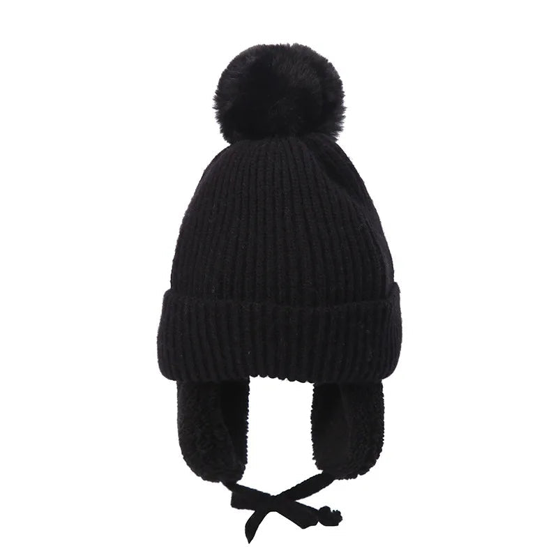 Kids Knit Beanie Winter Hat with Earflaps