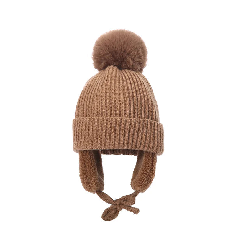 Kids Knit Beanie Winter Hat with Earflaps