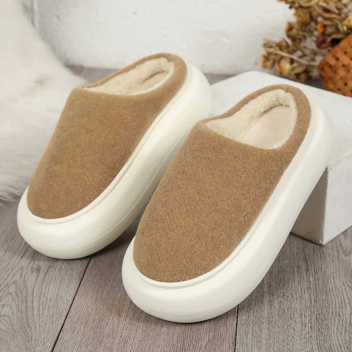 Warm Plush Indoor Winter Slippers for Women