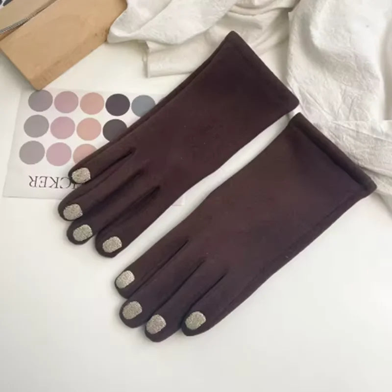 Touch Screen Winter Gloves with Nail Polish Design