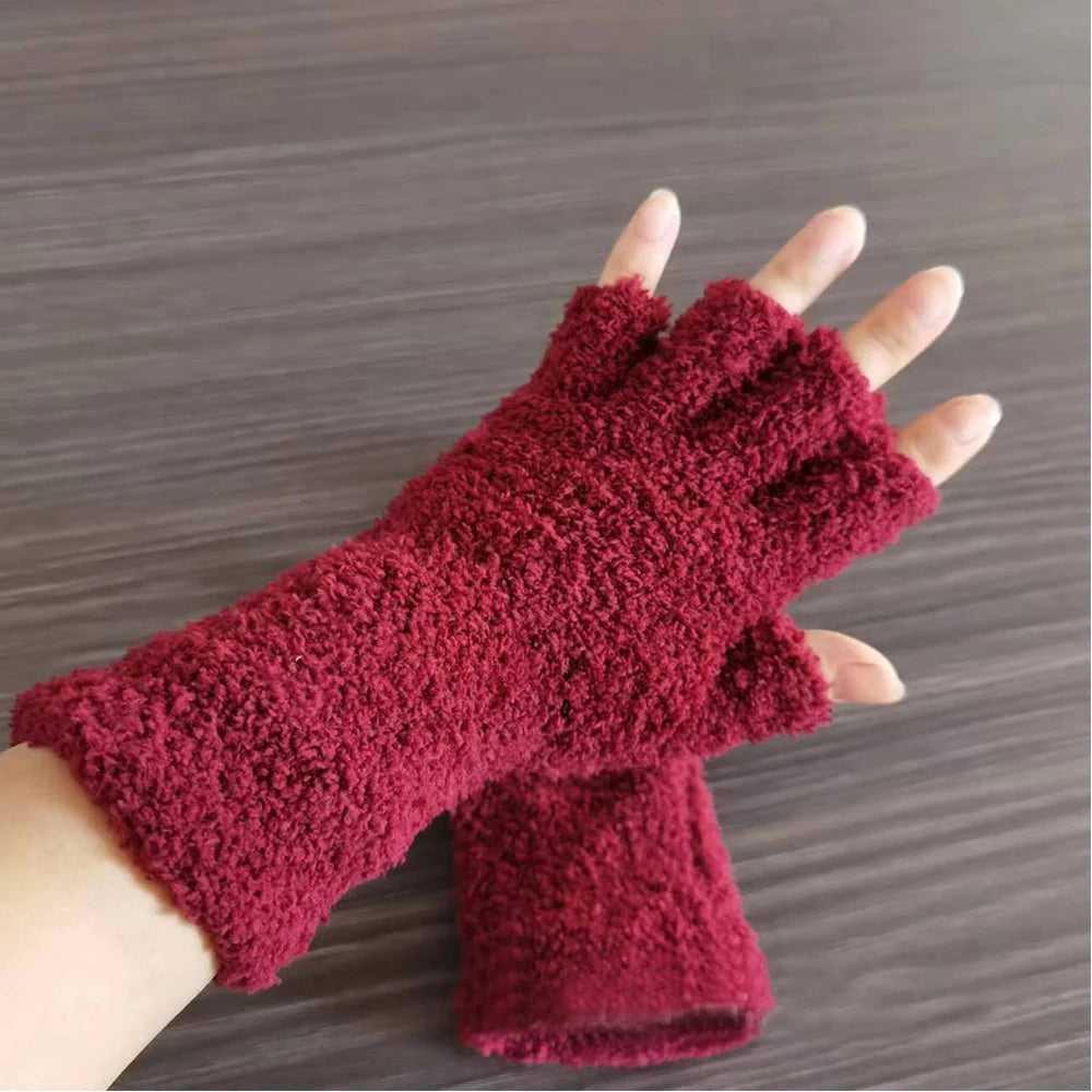 Winter Comfort Knit Half Finger Gloves