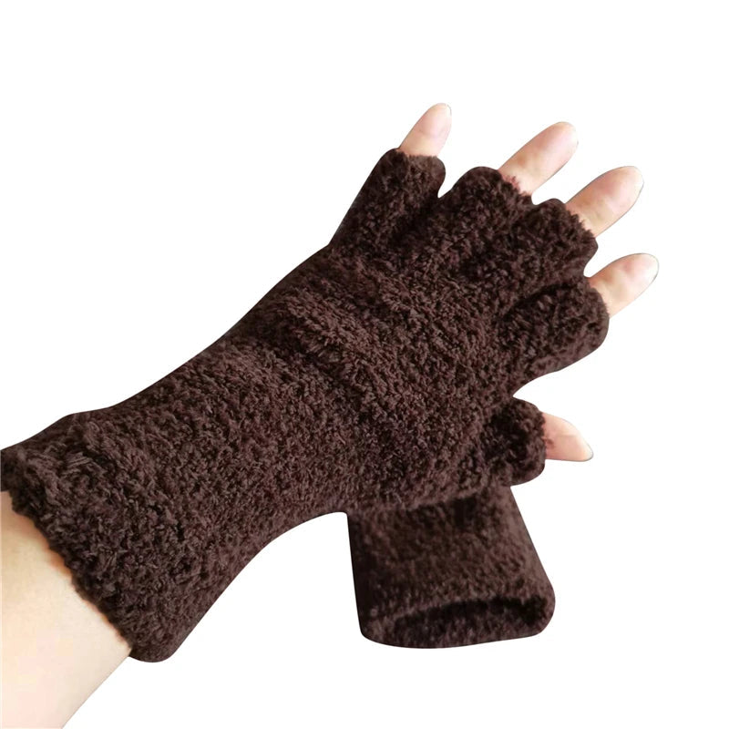 Winter Comfort Knit Half Finger Gloves