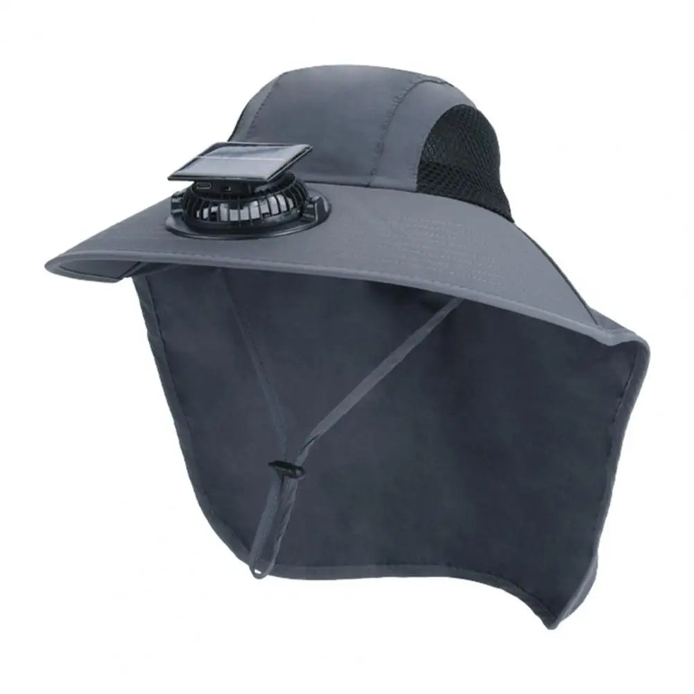 Solar Fan Hat with Wide Brim