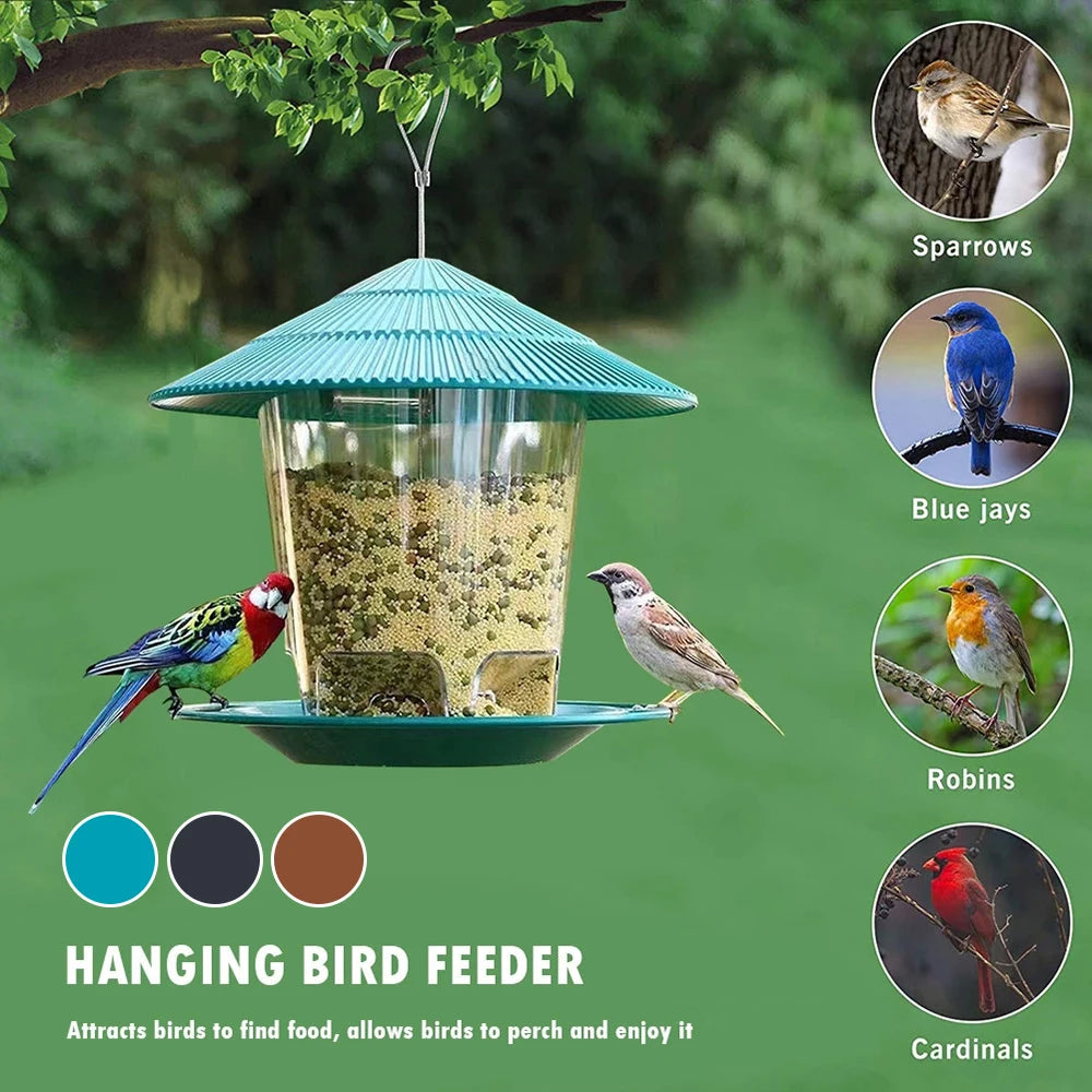 Hanging Bird Feeder with Automatic Seed