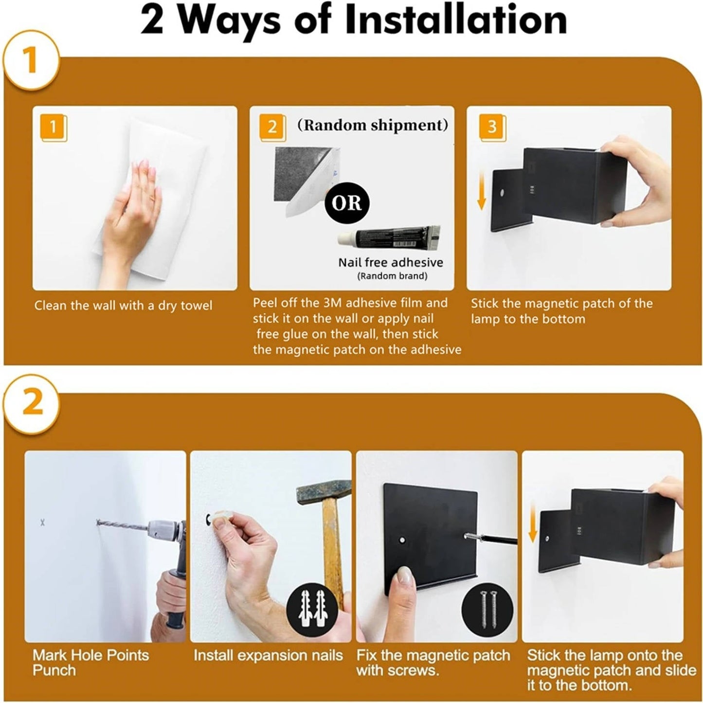 Indoor Wall Light with Motion Sensor & Remote Control