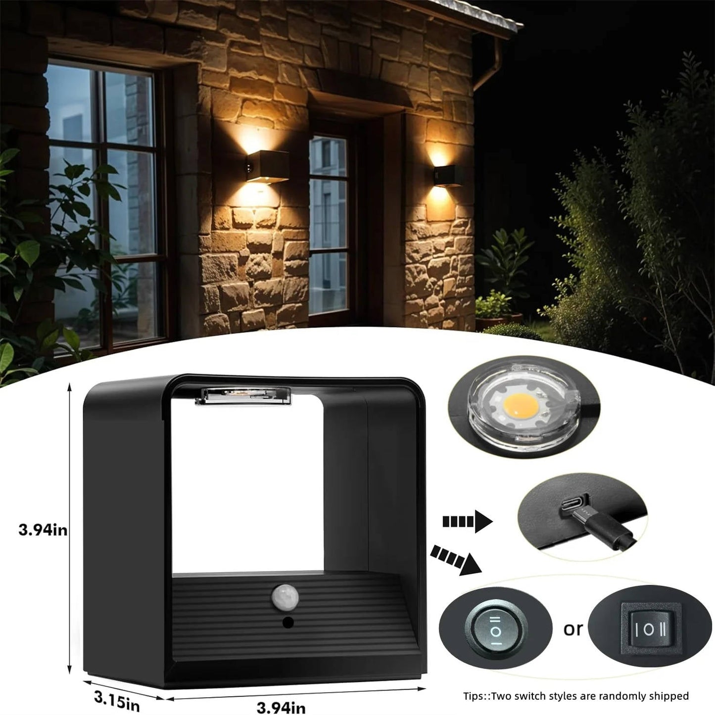 Indoor Wall Light with Motion Sensor & Remote Control