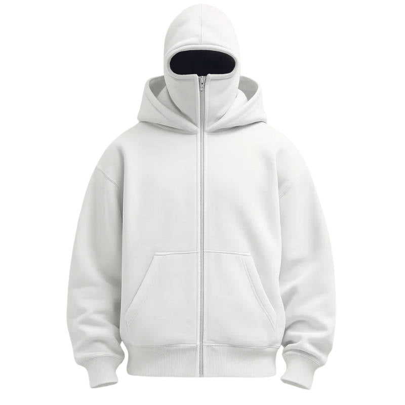 Unisex Full Zip Balaclava Hoodie