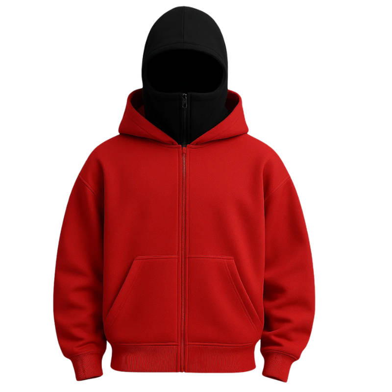 Unisex Full Zip Balaclava Hoodie
