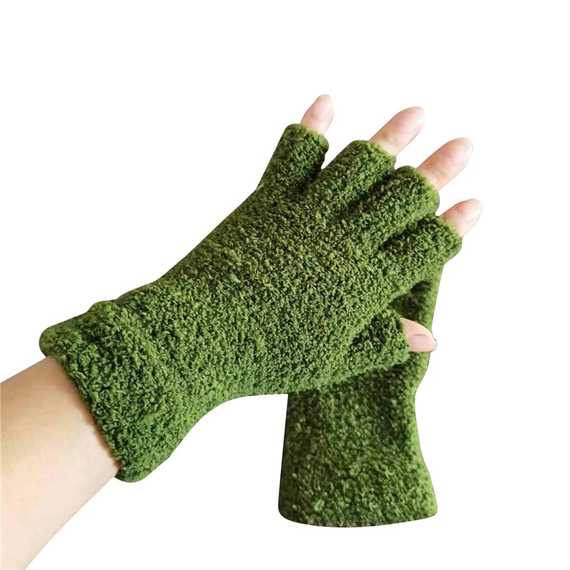Winter Comfort Knit Half Finger Gloves