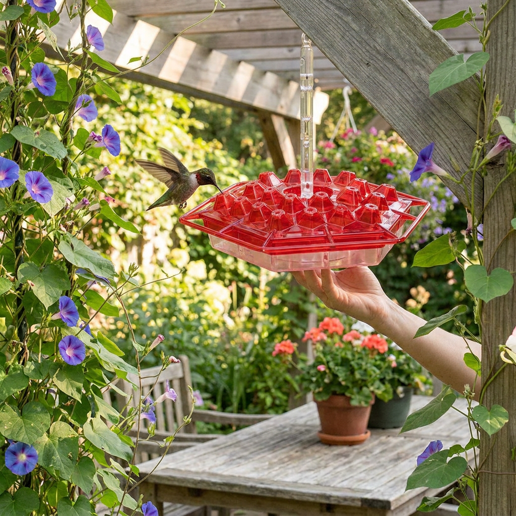 Hummingbird Feeder Ant Moat lifestyle