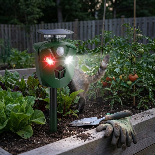 360 Solar Ultrasonic Animal Repeller lifestyle
