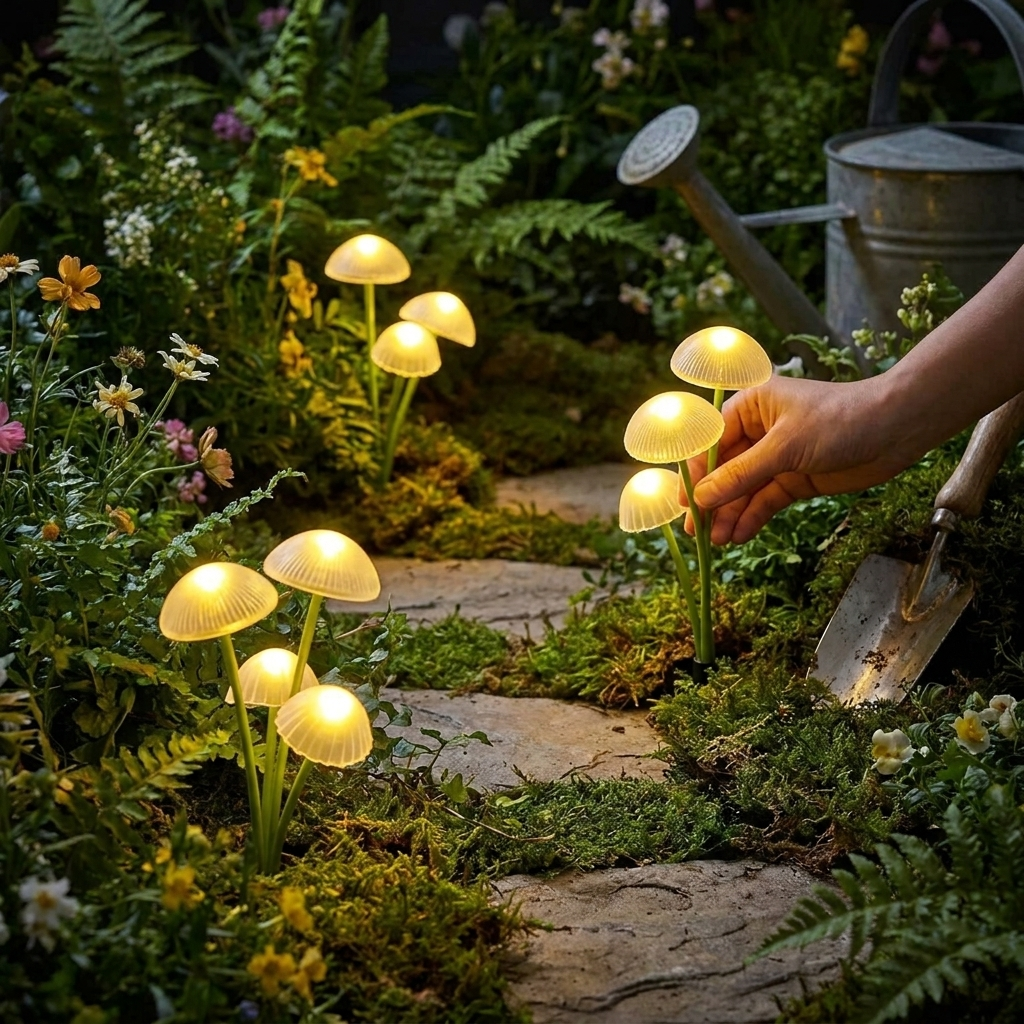 Solar Mushroom Garden Lights lifestyle