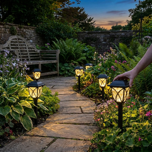Solar Pathway Garden Lights lifestyle