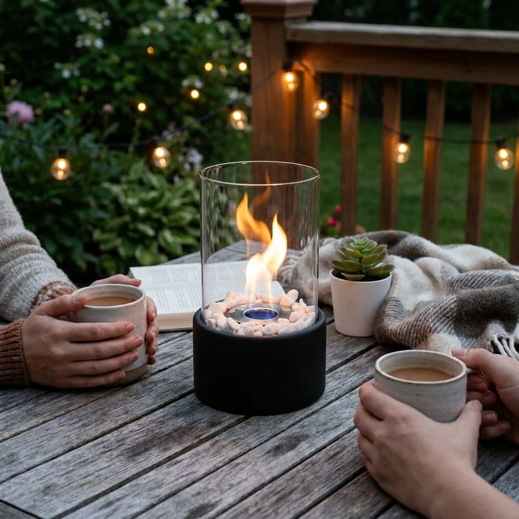 Glass Tabletop Fireplace lifestyle