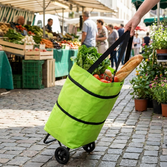 Foldable Shopping Bag with Wheels lifestyle