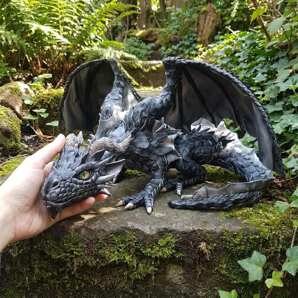 Crouching Dragon Guardian Statue Gothic Outdoor Decoration lifestyle