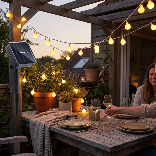 Solar-Powered Fairy Lights For Outdoor Use lifestyle