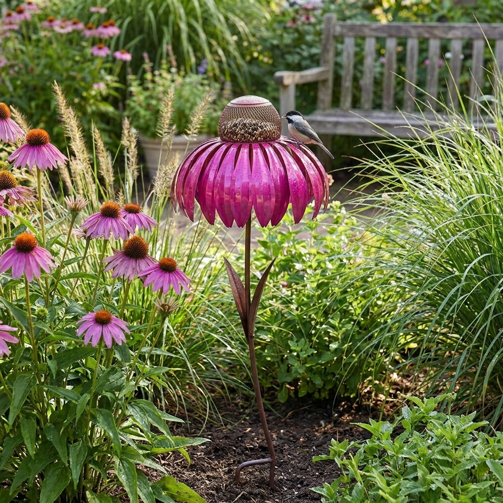 Outdoor Flower Bird Feeder lifestyle