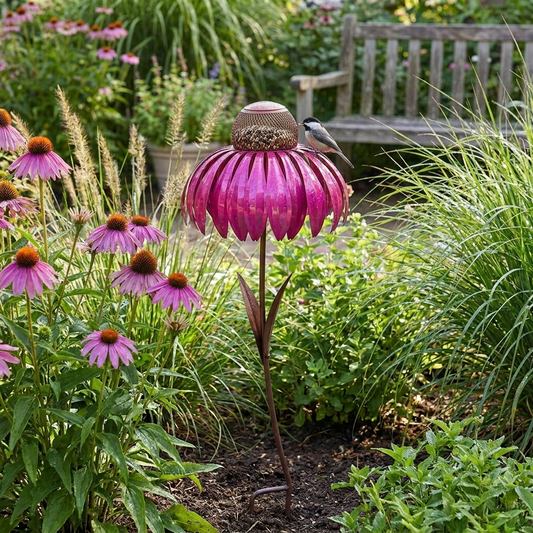 Outdoor Flower Bird Feeder lifestyle