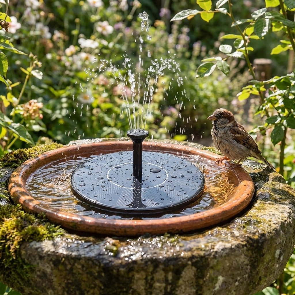 Solar-Powered Garden Fountain Pump lifestyle