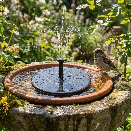 Solar-Powered Garden Fountain Pump lifestyle