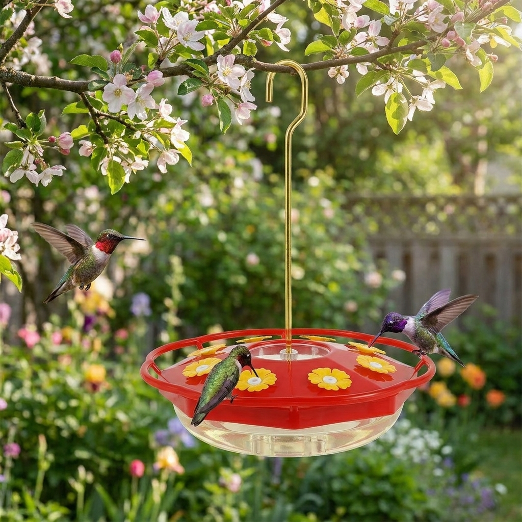Flower-Shaped Hummingbird Feeder lifestyle