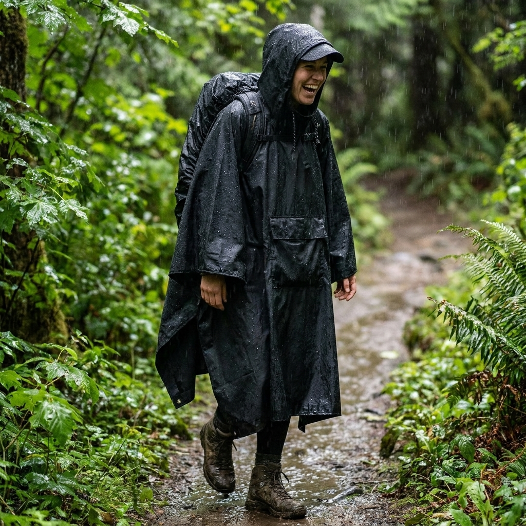Rain Poncho for Outdoor Coverage lifestyle